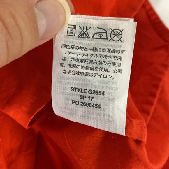 J.Crew Red Poplin Off the Shoulder Top Size 8 - Picture 7 of 7